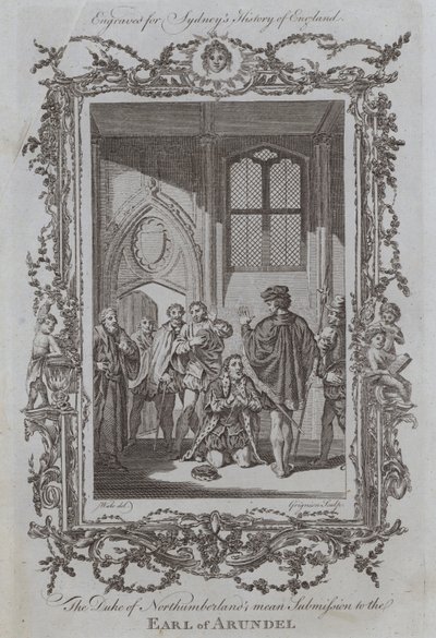 Northumberland hercege átlagos engedelmessége Arundel grófjának (metszet) alkotó: Samuel (after) Wale