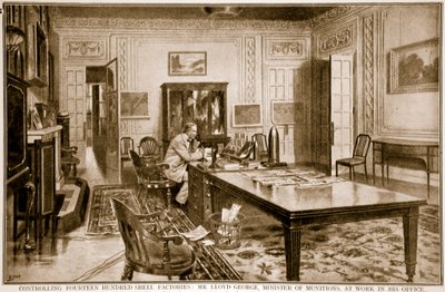 Tizennégyszáz kagylógyár irányítása: Lloyd George úr, hadianyag-miniszter, munka közben, 1914-1919 alkotó: Samuel Begg