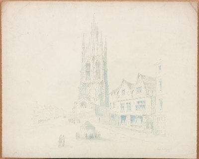 Szent Miklós-székesegyház a Lord Collingwood házából (ceruza és wc papírra) alkotó: Samuel Bilston