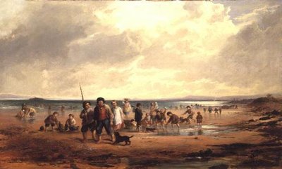 Gyermekek játszanak a tengerparton alkotó: Samuel Bough