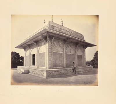 Agra; Etmad-Dowlah herceg mauzóleuma, a márványkupola alkotó: Samuel Bourne
