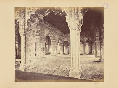 Delhi; a palota, a Dewan-i-Kass belső tere alkotó: Samuel Bourne