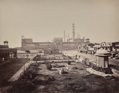 Delhi. A Jama Masjid, a fő muzulmán imahely északi oldalának látképe alkotó: Samuel Bourne