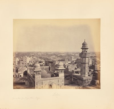 Lahore; a Vazír Kán-mecsettől alkotó: Samuel Bourne
