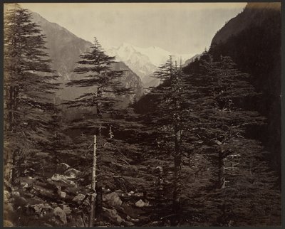 Havas csúcsok Gangotri közelében, Bhairamghatiból alkotó: Samuel Bourne