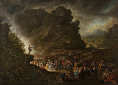 Szent János prédikál a vadonban alkotó: Samuel Colman