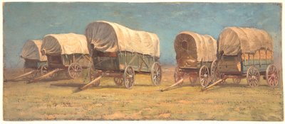 Tanulmány a fedett kocsikról alkotó: Samuel Colman