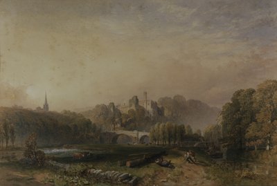 Kilátás a Lismore-kastélyra a 6. Devonshire herceg átalakítása során (akvarell papíron) alkotó: Samuel Cook