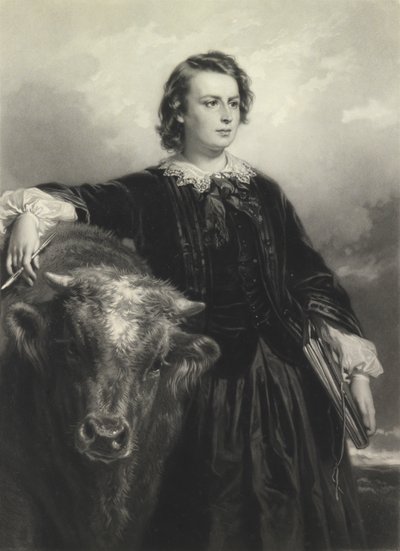 Rosa Bonheur harmincnégy évesen (mezzotinta) alkotó: Samuel Cousins