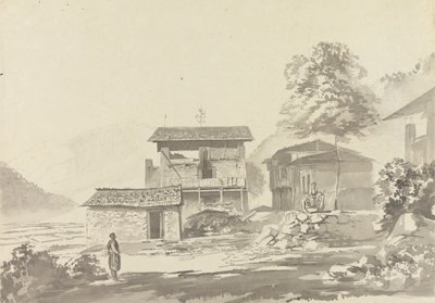 A faluban Tassisudon közelében [Tashicho Dzong] alkotó: Samuel Davis