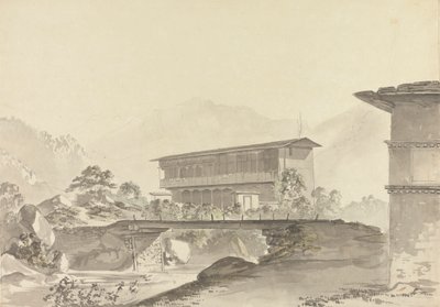 Tassisudon közelében [Tashicho Dzong] alkotó: Samuel Davis
