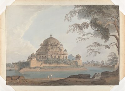 Kilátás Sher Shah sírjára a bihari Sasaramban alkotó: Samuel Davis