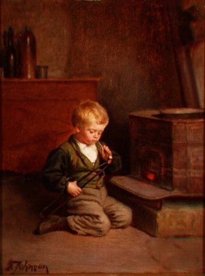 Fiú pipát gyújt alkotó: Samuel Frost Johnson