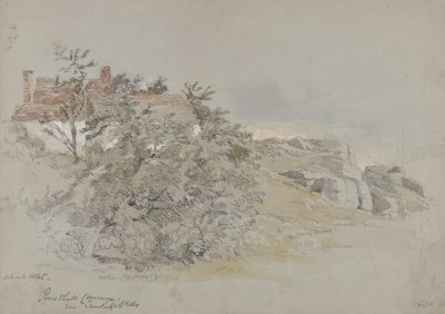 Rusthall Common, Tunbridge Wells közelében, 1845 körül (ceruza, wc és gouache papíron) alkotó: Samuel Gillespie Prout