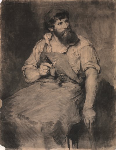 Kovácsműhely, tanulmány a "Das Gericht"-hez, 1883 körül (szén) alkotó: Samuel H. Crone