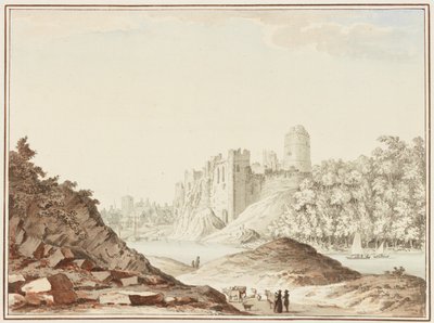 Pembroke kastély (wc szőtt papíron) alkotó: Samuel Hieronymous Grimm