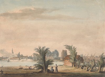 Putney templom és híd alkotó: Samuel Hieronymus Grimm