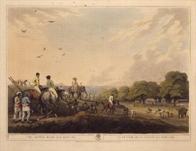 The Return from Hog-Hunting, a "Kelet Field Sports", kocsma. írta: Edward Orme alkotó: Samuel Howett