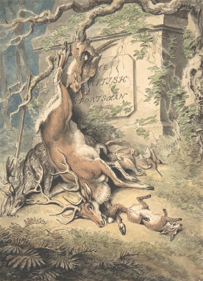 Tervezés a The British Sportsman frontispiece számára, 18. század vége – 19. század eleje. alkotó: Samuel Howitt