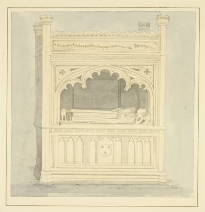 William Canynges emlékműve a St Mary Redcliffe-ben (ceruza és akvarell papíron) alkotó: Samuel Jackson