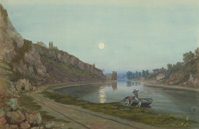 The New and Old Hotwell Houses by moonlight, c. 1825 alkotó: Samuel Jackson