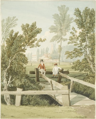 Két fiú egy lopáson Brislington Brook-ban, 1824 körül (ceruza és akvarell papíron) alkotó: Samuel Jackson