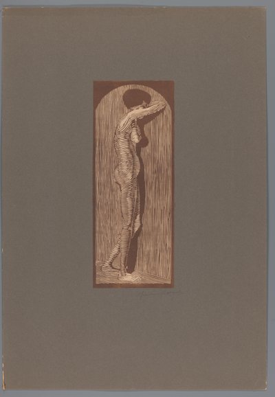 Női meztelen állva Gyász (eredeti cím) alkotó: Samuel Jessurun de Mesquita (signed by artist)