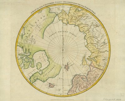 Az Északi-sark körüli országok harminc fokos térképe, Clement Cruttwell (1743-1808) „Atlas to Cromwell