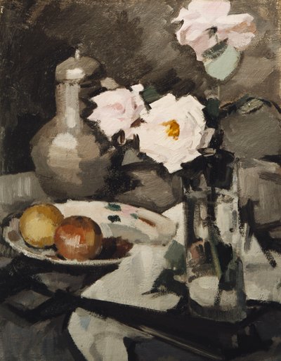 Rózsaszín rózsák üvegvázában, c. 1924 alkotó: Samuel John Peploe