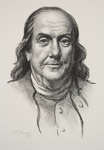 Benjamin Franklin (litho) alkotó: Samuel Johnson Woolf