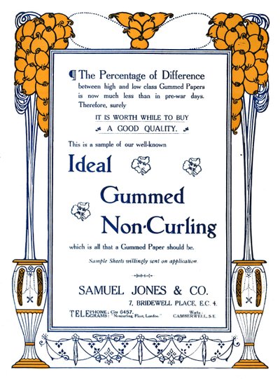 Samuel Jones & Co. – Ideális gumis, nem hullámos hirdetés, 1919 alkotó: Samuel Jones