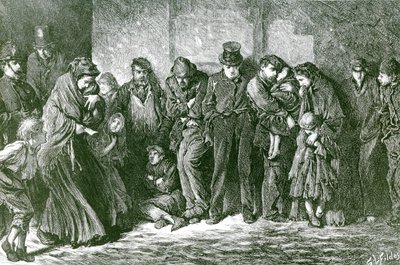 Háztalanok és éhezők, 1869 alkotó: Samuel Luke Fildes