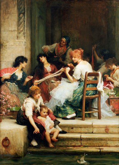 Velencei élet, 1884 alkotó: Samuel Luke Fildes