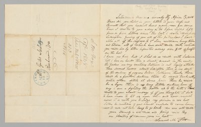 Samuel M. Fox levele Giles Saundersnek a rabszolga-kereskedelemről, 1848. április 17. alkotó: Samuel M. Fox