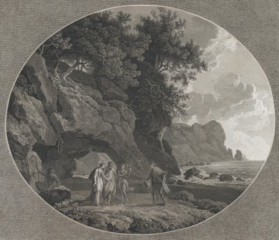 A vihar, I. felvonás: Ferdinánd és Miranda, 1788. alkotó: Samuel Middiman