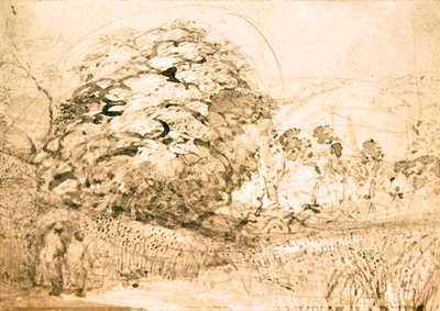 Kukoricatáblán átvezető ösvény, 1832-33 körül (akvarell, papír) alkotó: Samuel Palmer