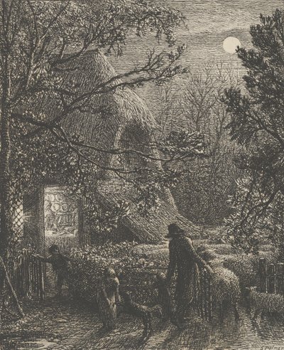 Karácsony, avagy az utolsó bárány hajtogatása, 1850. alkotó: Samuel Palmer