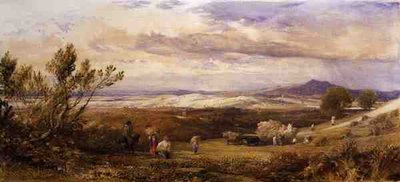 Kukoricamező, felhős reggel (akvarell) alkotó: Samuel Palmer
