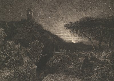 A magányos torony, 1879. alkotó: Samuel Palmer