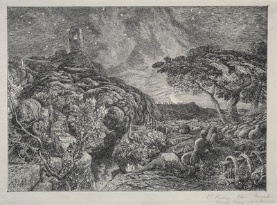 A magányos torony, 1879. alkotó: Samuel Palmer