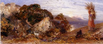 A Rising Moon (bc, ceruza és wc papíron) alkotó: Samuel Palmer