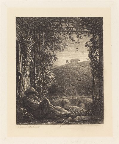 Az alvó juhász; Kora reggel alkotó: Samuel Palmer