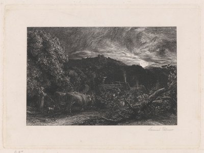 A fáradt szántóember alkotó: Samuel Palmer
