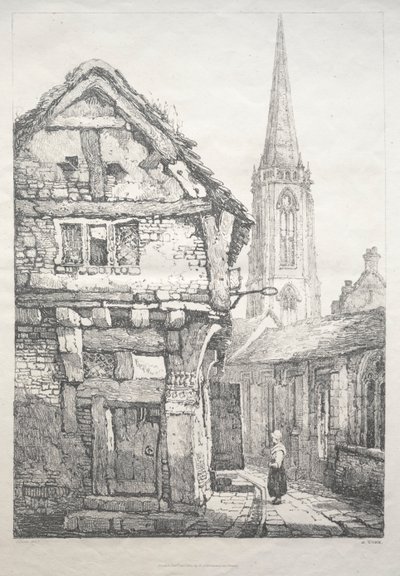 Régi épületek és vidéki nyaralók sorozata Észak-Angliában: At York, Street..., 1821. alkotó: Samuel Prout