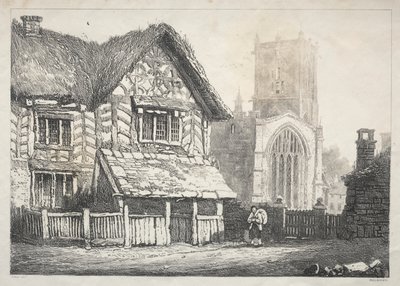 Régi épületek és vidéki nyaralók sorozata Észak-Angliában: Helmsley, 1821. alkotó: Samuel Prout