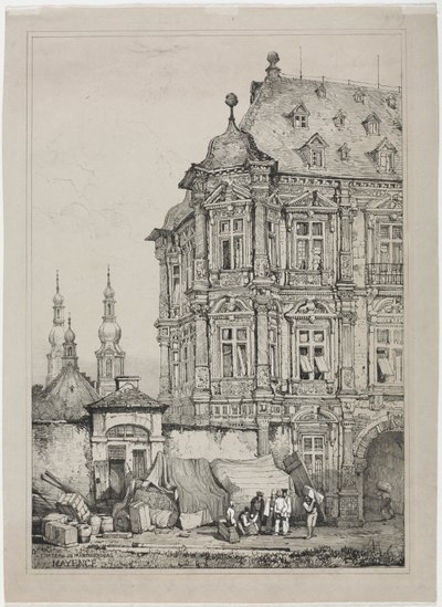 Martinsburg kastélya, Mainz, Németország, 1833. alkotó: Samuel Prout