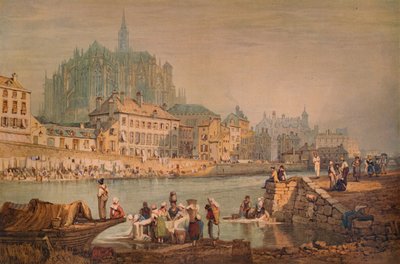 Katedrális város a folyón, 1825 alkotó: Samuel Prout