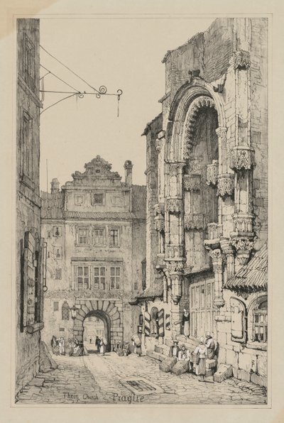 Flandriában és Németországban készült vázlatok épületei: Thein Church, Prága alkotó: Samuel Prout