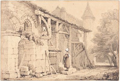 Jelenet Jumièges-ben alkotó: Samuel Prout