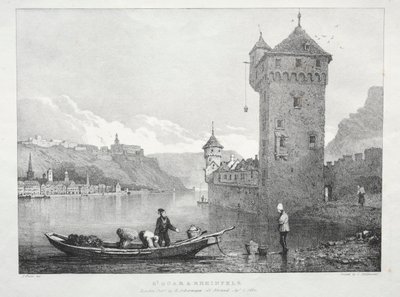 St. Goar és Rheinfels, 1824. alkotó: Samuel Prout